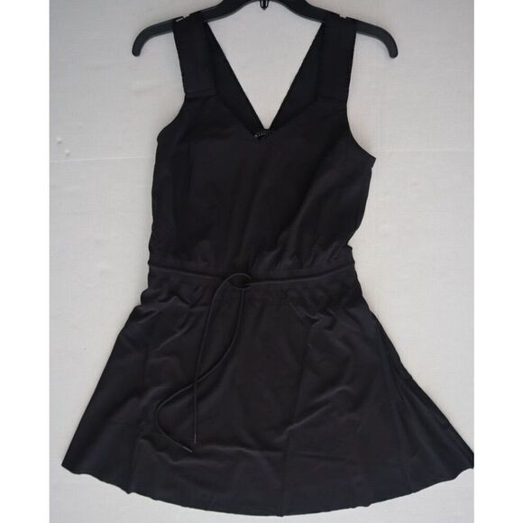 Athleta Women's Sz S Black Savannah Strap Mini Athletic Tie Waist Dress - Picture 1 of 7